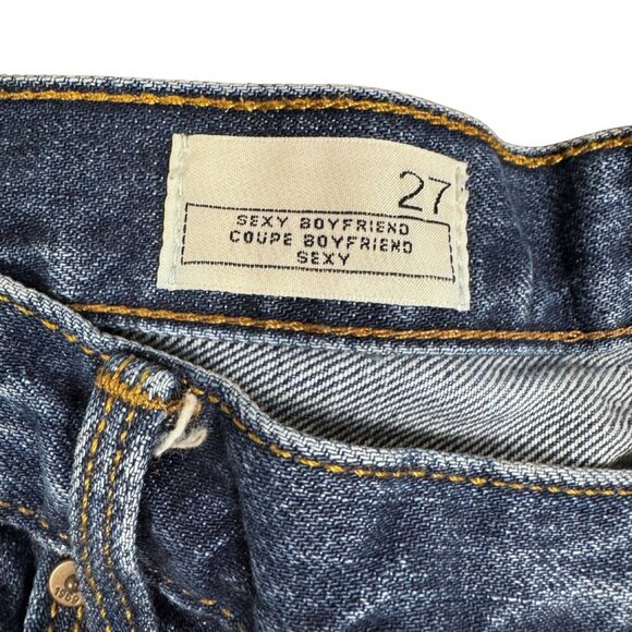 Gap 1969 Sexy Boyfriend Jeans Women’s Size 27 Blue Denim Distressed Wash - Picture 3 of 8